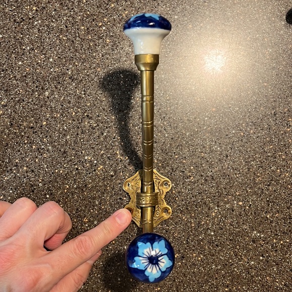 World Market Brass and Porcelain Hooks - Picture 2 of 7